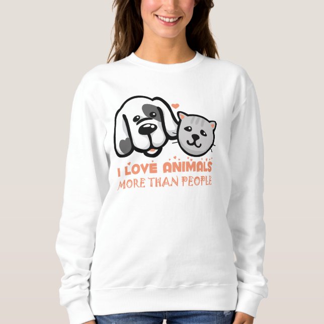 T-shirts eu amo animais mais do que pessoas (Frente)