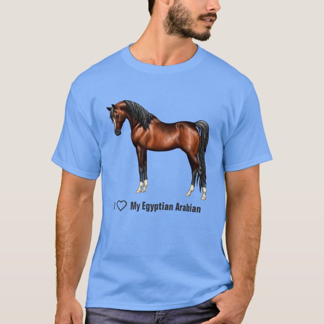 T-shirts Eu amo árabes Dark Bay Horse (Frente)