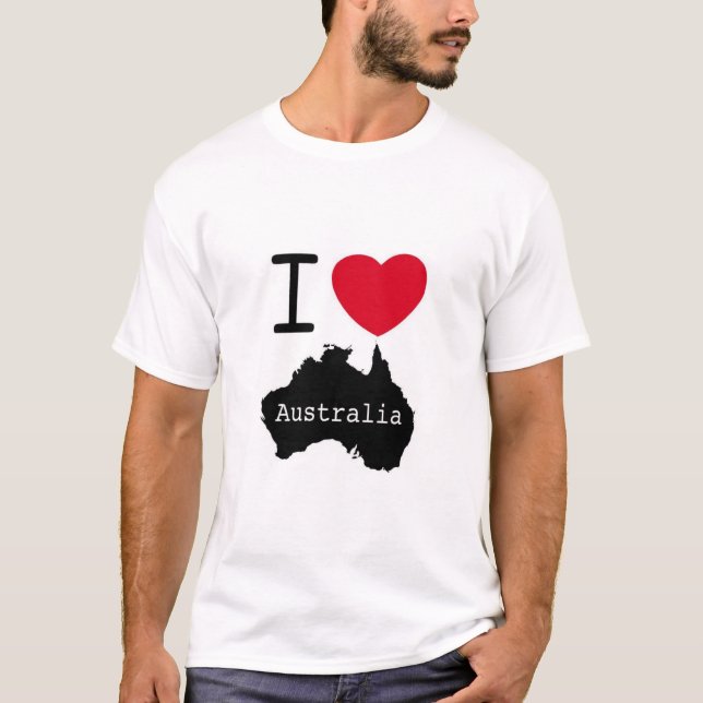 T-shirts Eu amo Austrália (Frente)