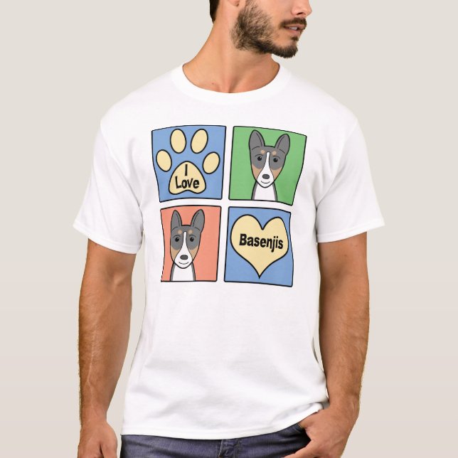 T-shirts Eu amo Basenjis (Frente)