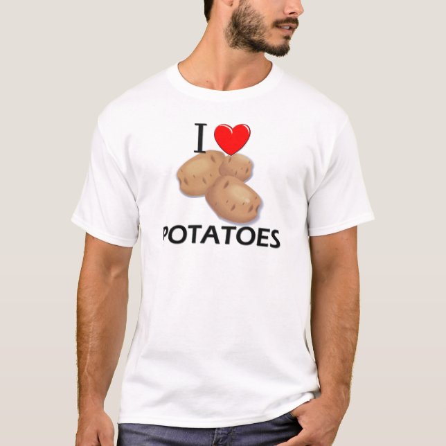T-shirts Eu amo batatas (Frente)