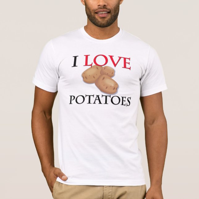 T-shirts Eu amo batatas (Frente)