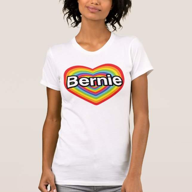 T-shirts Eu amo Bernie Sanders (Frente)