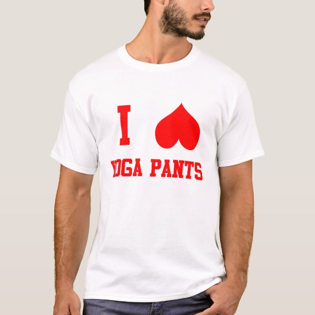 T-shirts Eu amo calças da ioga (Frente)