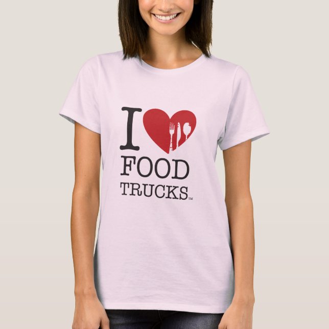 T-shirts EU AMO caminhões da comida (Frente)