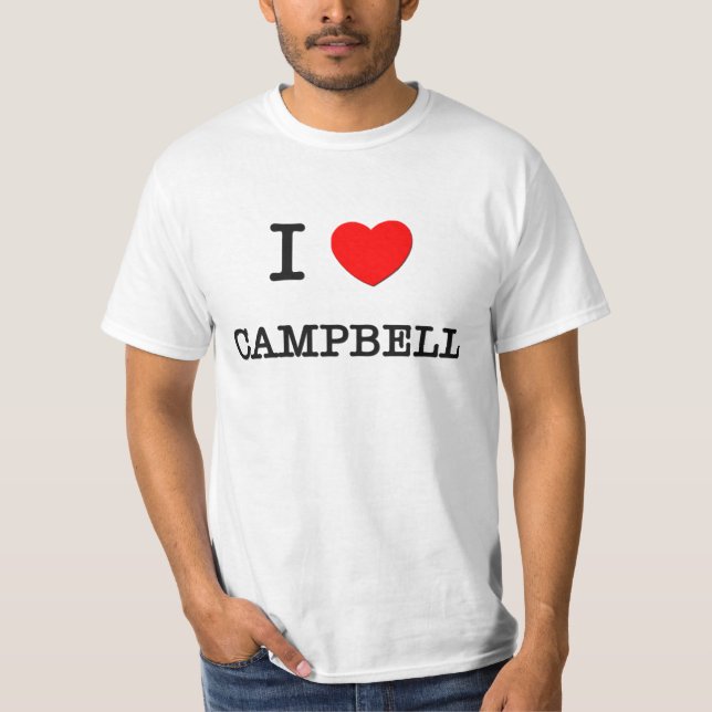 T-shirts Eu amo Campbell (Frente)