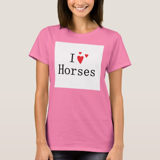 T-shirts Eu Amo Cavalos (Frente)