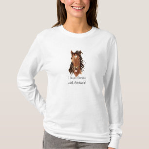 T-shirts Eu amo cavalos com citações do divertimento da