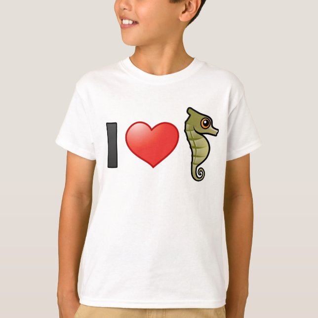 T-shirts Eu Amo Cavalos-marinhos (Frente)