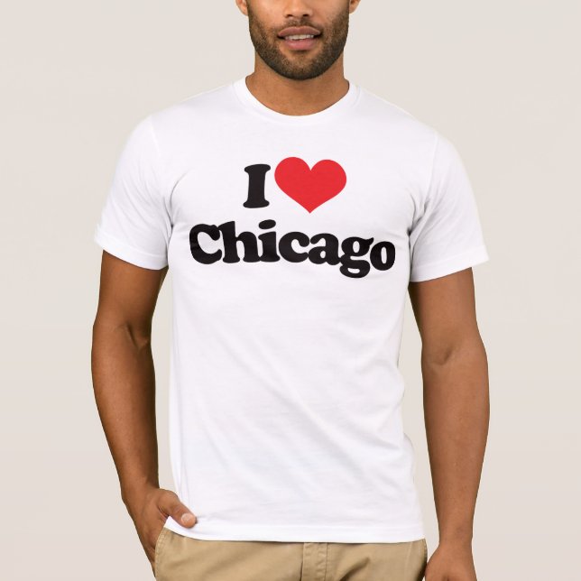 T-shirts Eu amo Chicago (Frente)