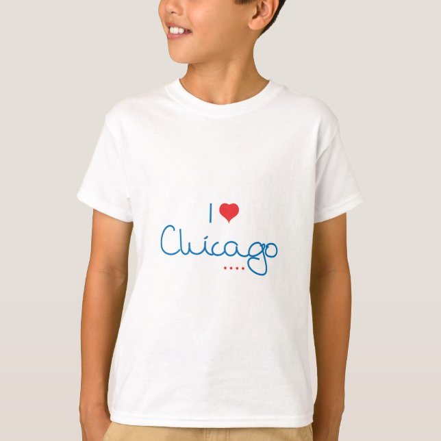 T-shirts Eu amo Chicago (Frente)