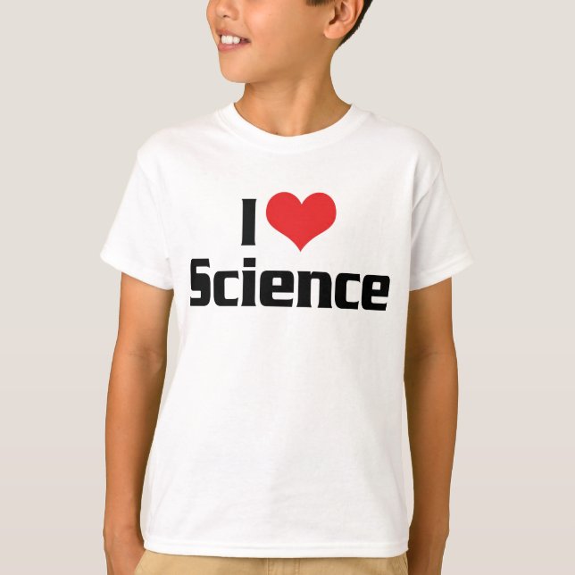 T-shirts Eu Amo Ciência do Coração (Frente)