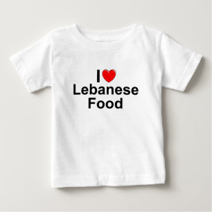 T-shirts Eu amo (coração) a comida libanesa