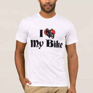 T-shirts Eu Amo Coração Minha Bicicleta - Amante De Bicicle
