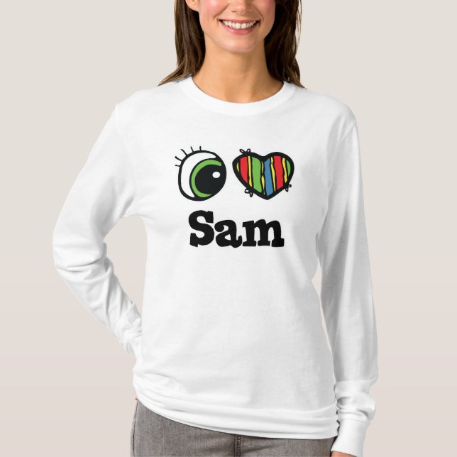 T-shirts Eu Amo (Coração) Sam (Frente)