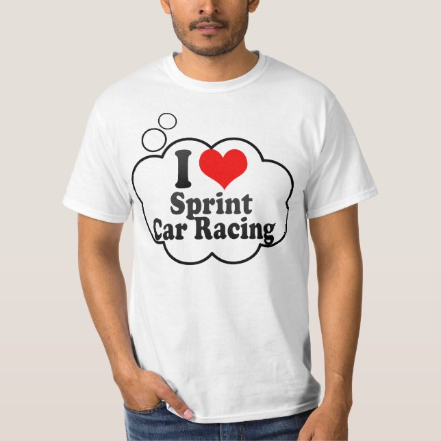 T-shirts Eu amo corridas de carros de Sprint (Frente)
