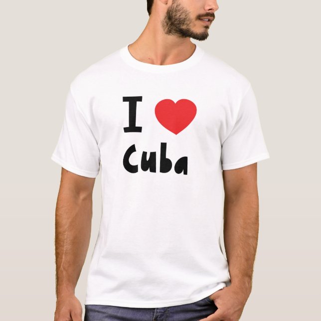 T-shirts Eu amo Cuba (Frente)