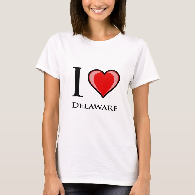 T-shirts Eu amo Delaware (Frente)