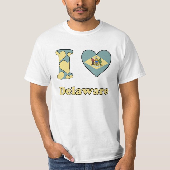 T-shirts Eu amo Delaware (Frente)