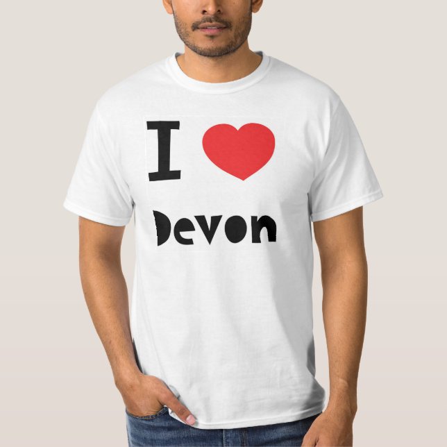 T-shirts Eu amo Devon (Frente)