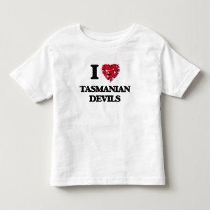 T-shirts Eu amo diabos tasmanianos