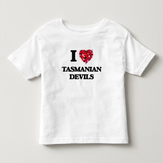 T-shirts Eu amo diabos tasmanianos (Frente)
