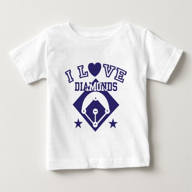 T-shirts Eu Amo Diamantes Baseball (Frente)