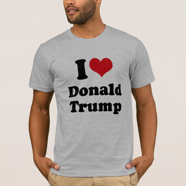 T-shirts Eu amo Donald Trump para o presidente - .png (Frente)