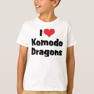T-shirts Eu Amo Dragões-de-komodo do Coração