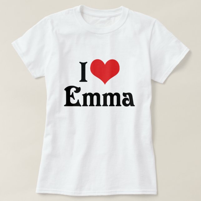T-shirts Eu Amo Emma (Frente do Design)