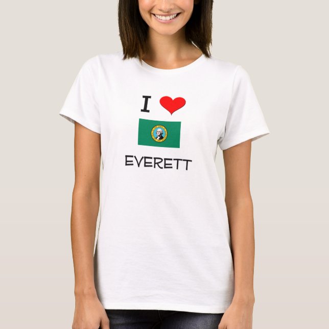 T-shirts Eu amo Everett Washington (Frente)