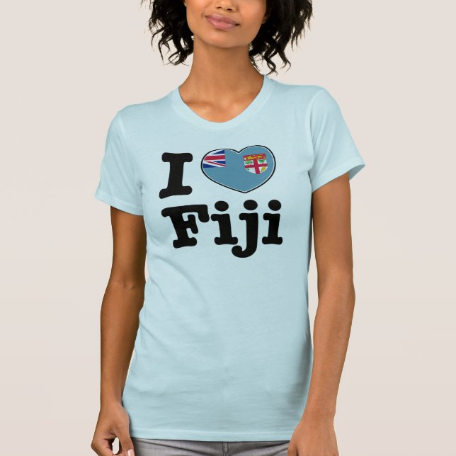 T-shirts Eu amo Fiji (Frente)