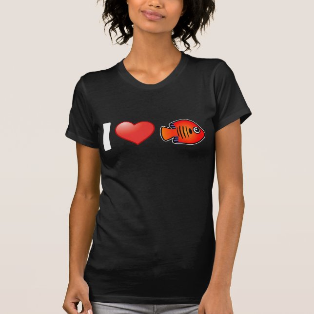 T-shirts Eu Amo Flame Angelfish (Frente)
