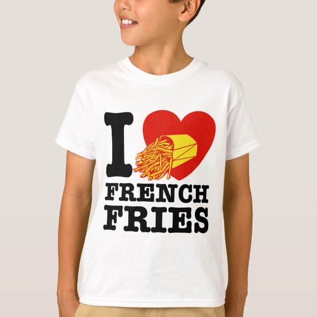 T-shirts Eu Amo Fries Franceses (Frente)
