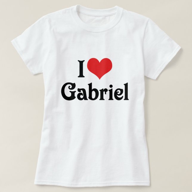 T-shirts Eu Amo Gabriel (Frente do Design)