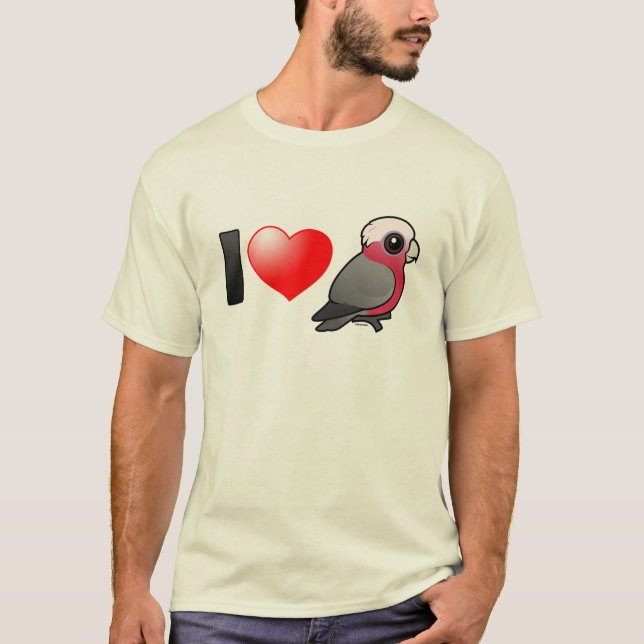 T-shirts Eu amo Galahs (a crista para baixo) (Frente)