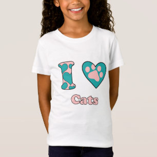 T-shirts Eu amo gatos