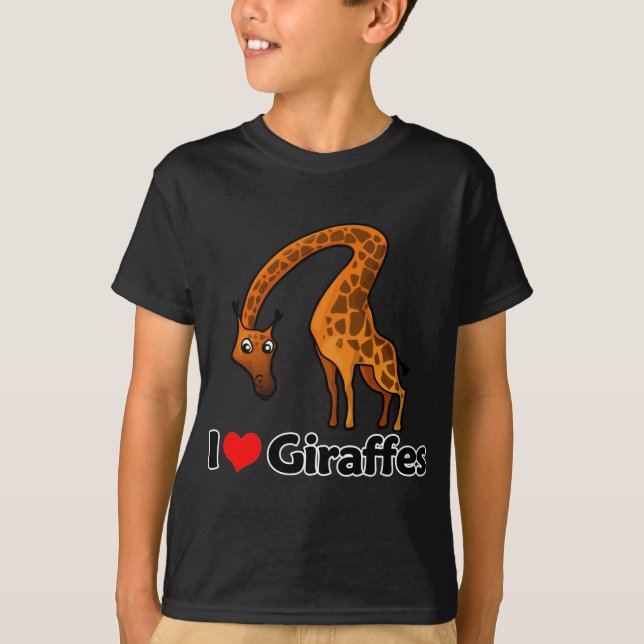 T-shirts Eu amo girafas (Frente)