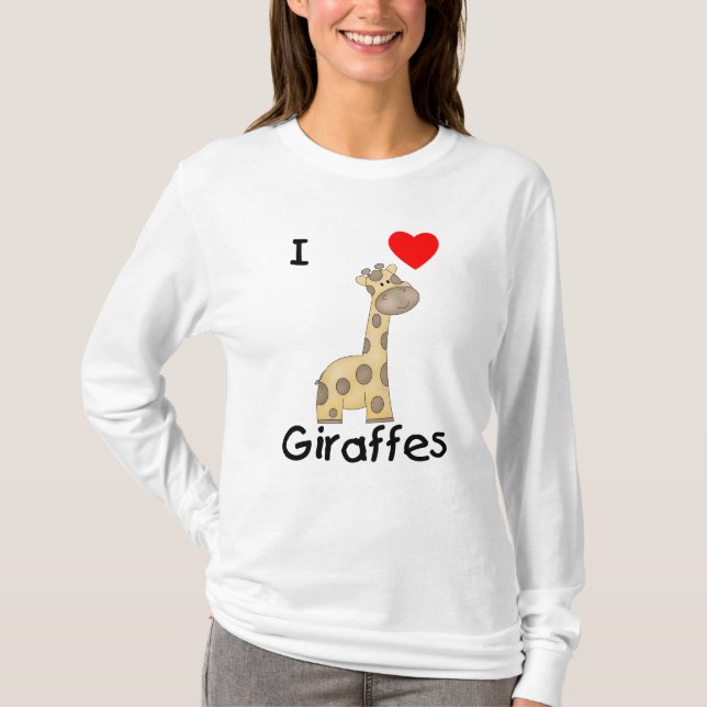 T-shirts Eu amo girafas (2) (Frente)
