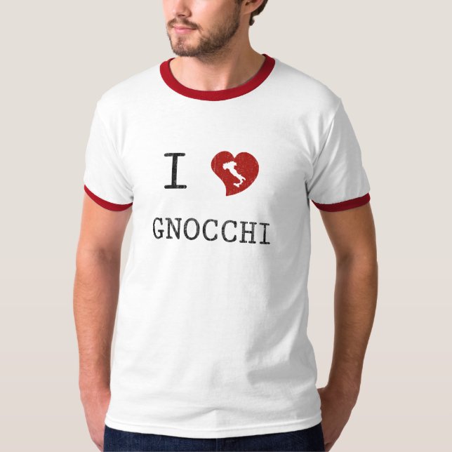 T-shirts Eu amo Gnocchi (Frente)