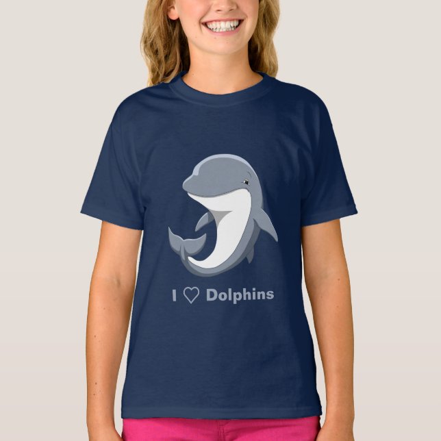 T-shirts Eu Amo Golfinhos Gargalosos (Frente)