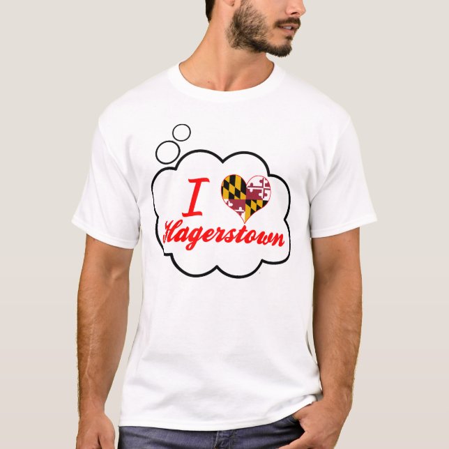 T-shirts Eu amo Hagerstown, Maryland (Frente)
