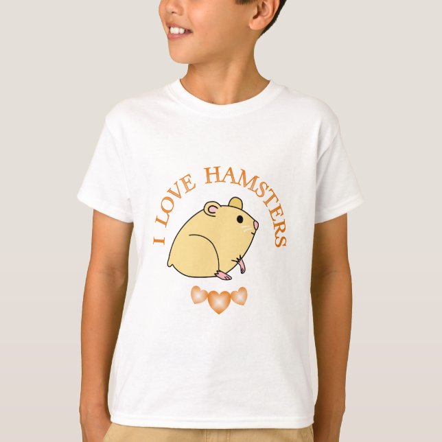 T-shirts Eu amo hamster (Frente)