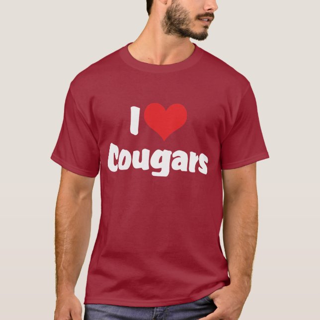 T-shirts Eu Amo Heart Cougars (Frente)