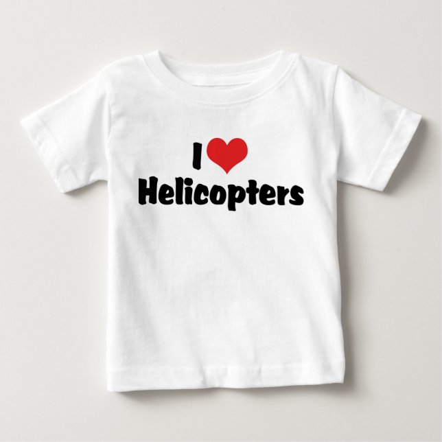 T-shirts Eu Amo Helicópteros do Coração (Frente)