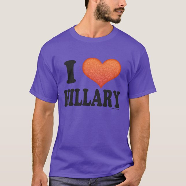 T-shirts Eu amo Hillary (Frente)