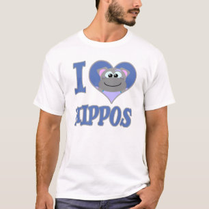 T-shirts Eu amo hipopótamos
