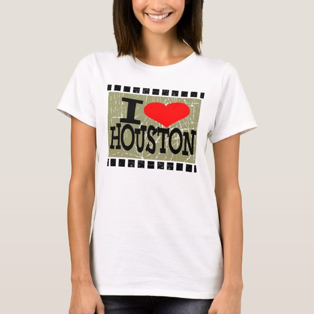 T-shirts Eu amo Houston (Frente)