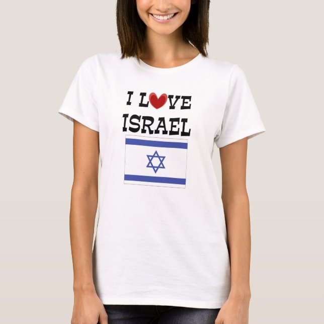 T-shirts Eu amo Israel (Frente)