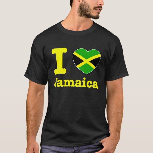 T-shirts Eu amo Jamaica (Frente)